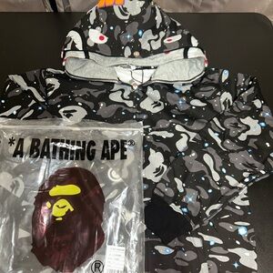 A Bathing Ape Black Camouflage Hoodie size L